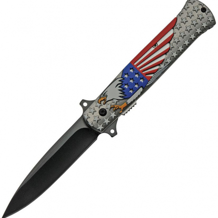 Rite Edge – CN300500 – Soaring Eagle Linerlock A/O Knife – Aluminum Stainless – American Flag Eagle