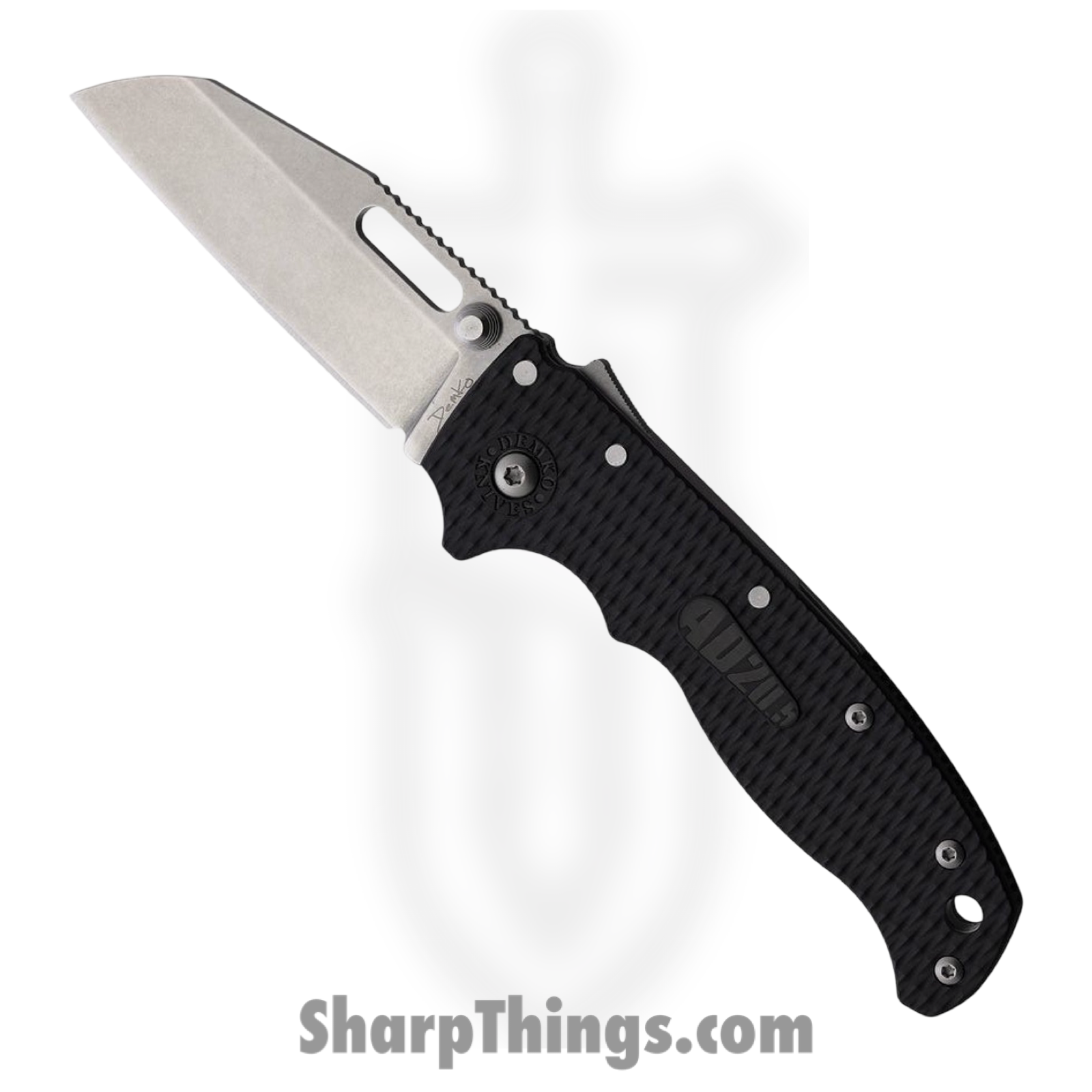 Demko Knives - DEMAD205F22 - AD 20.5 - Folding Knife - AUS-10A Stonewash Wharncliffe - Grivory - Black