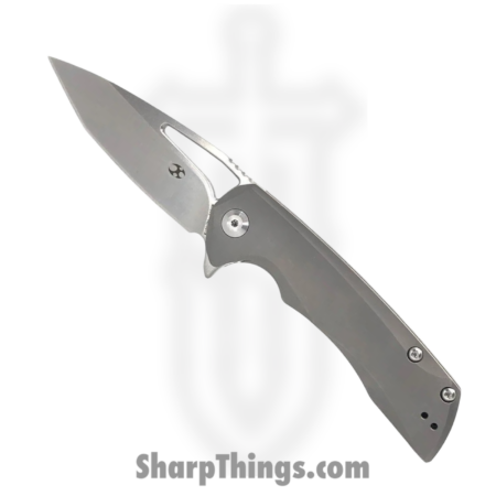 Kansept Knives – K1001T1 – Kryo – Folding Knife – S35VN Satin Tanto – Titanium – Grey