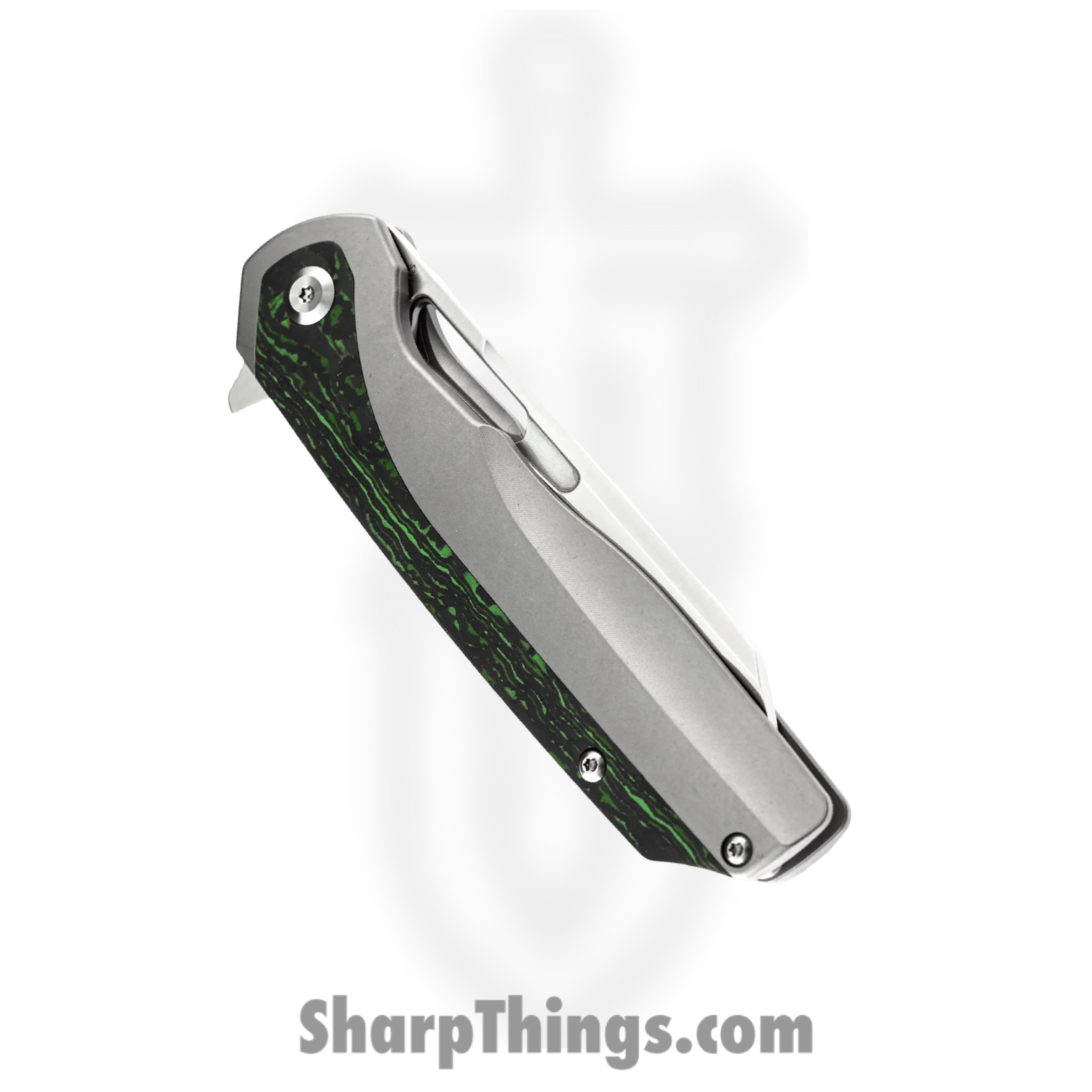 Kansept Knives - K1006L6 - Shard Framelock Satin Folding Knife - CPM S35VN Titanium Junglewear CF Inlay - Blue - Image 4