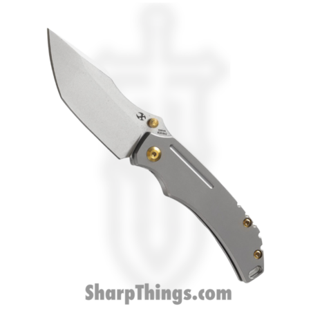 Kansept Knives -K1018A1 – Pelican EDC Framelock Modified Stonewash Tanto – S35VN Titanium – Grey