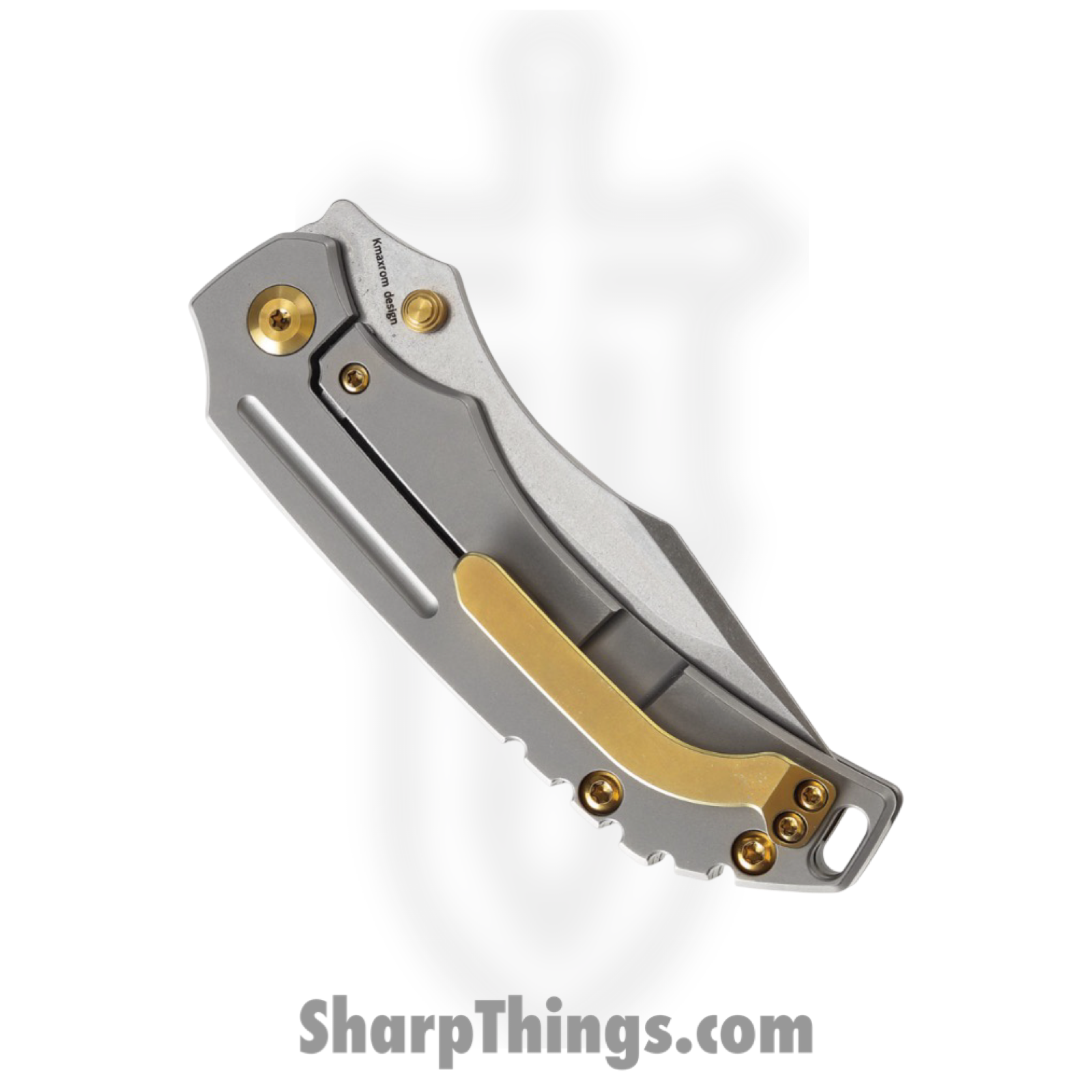 Kansept Knives -K1018A1 - Pelican EDC Framelock Modified Stonewash Tanto - S35VN Titanium - Grey - Image 4