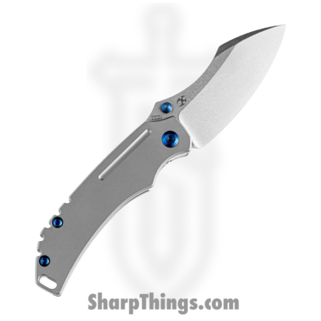 Kansept Knives – K1018L3 – Pelican Left Hand – Folding Knife – S35VN Stonewash Drop Point – Titanium – Natural
