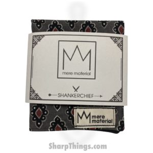 Mere Material Shankerchief – MM0027 –  Handmade Handkerchief – Grey and Red Diamonds