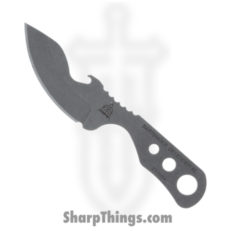 Tops – TPBARXL – Bartender Defender XL Fixed Blade – Fixed Blade Knife – Coated 1095HC Drop Point – Skeletonized – Grey