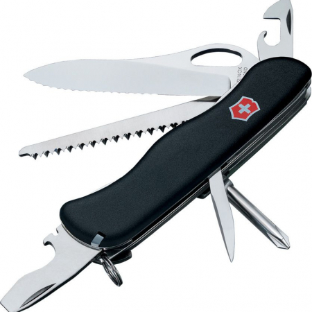 Victorinox – VN08463MW3033X1  – One Hand Trekker – Stainless Polished  – ABS/Celidor – Black