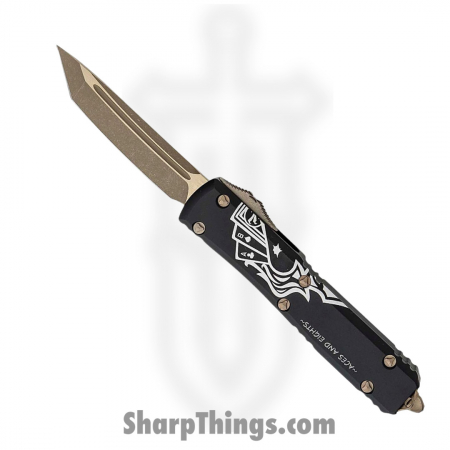Microtech – 123-13DMS – Ultratech Deadmans Hand Signature Series Tanto Edge Automatic Knife – Apocalyptic Bronze and Black