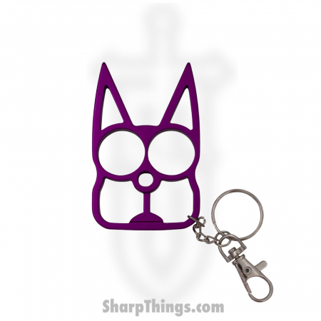 Misc – CT-009-PU – Cat Public Safety Keychain – Stainless Steel – Purple
