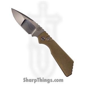 ProTech – 2023 Strider PT+.001 – 2023 Strider PT+ Custom – Automatic Folding Knife – Irie Hand Compound Ground and polished – SW ALBronze – MOP Button