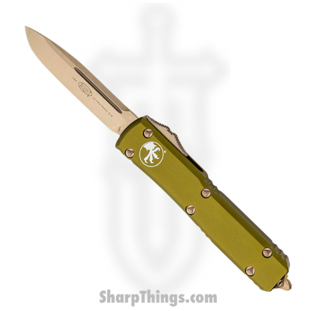 Microtech – 121-13OD – Ultratech Automatic OTF Drop Point Knife – Aluminum – Bronze and OD Green