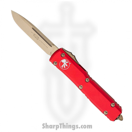 Microtech – 121-13RD – Ultratech Automatic OTF S/E Knife – Aluminum – Bronze and Red