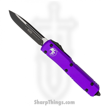 Microtech – 121-1PU – Ultratech Automatic OTF Drop Point Knife – Black and Purple