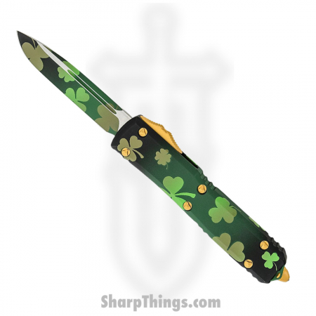 Microtech – 121-1SPDS – Ultratech Signature Series Tactical Automatic OTF Knife – Green Lucky Clover
