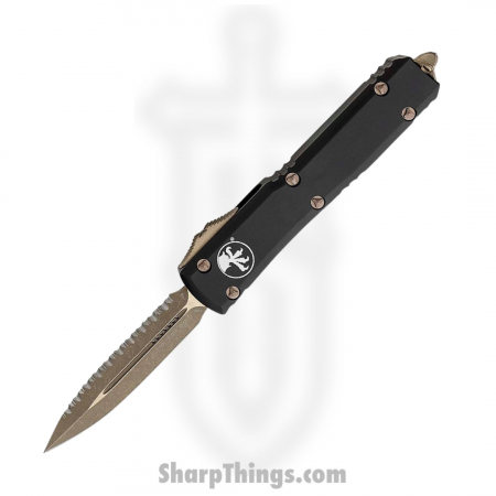 Microtech – 122-15AP – Ultratech Automatic OTF D/E Full Serrated Apocalyptic Knife – Bronze and Black