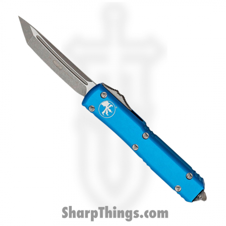 Microtech – 123-10APBL – Ultratech Apocalyptic Automatic OTF Tanto Blade Knife – Blue