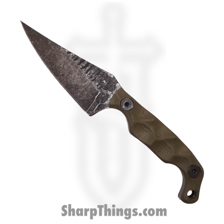 Stroup Knives – MINI1-ODGREEN-G10 –  Mini Mod 1 Acid Wash Fixed Blade Knife – G10 1095 – OD Green