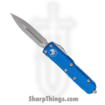 Microtech – 232-10BL – UTX-85 Automatic OTF Stonewash D/E Knife – Blue
