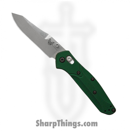 Benchmade – 940 – Osborne – Folding Knife – S30V Satin Modified Reverse Tanto – Aluminum – Green