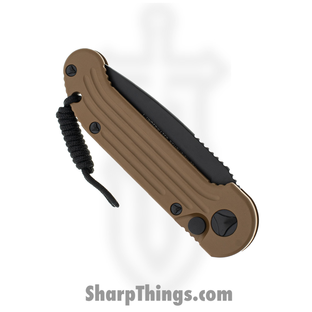 Microtech - 135-2TA - L.U.D.T. - Automatic Knife - Elmax, M390, 204P Coated Drop Point - 6061-T6 Aluminum - Tan - Image 3
