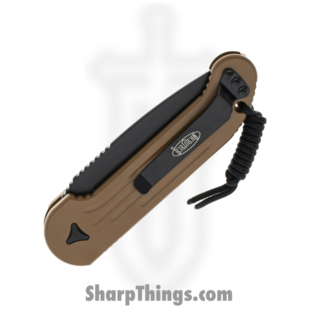 Microtech - 135-2TA - L.U.D.T. - Automatic Knife - Elmax, M390, 204P Coated Drop Point - 6061-T6 Aluminum - Tan - Image 4