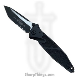 Microtech – 161-2T – Socom Elite – Tanto Edge Manually Folding Tactical Partial Serrated Knife – Black