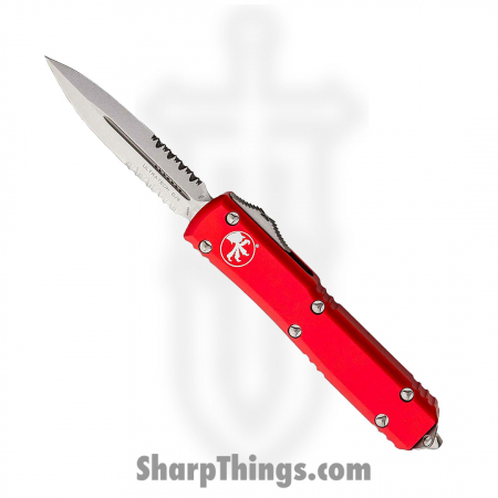 Microtech – 122-11RD – Ultratech OTF Combo Edge Dagger – 6061-T6 Aluminum – Red