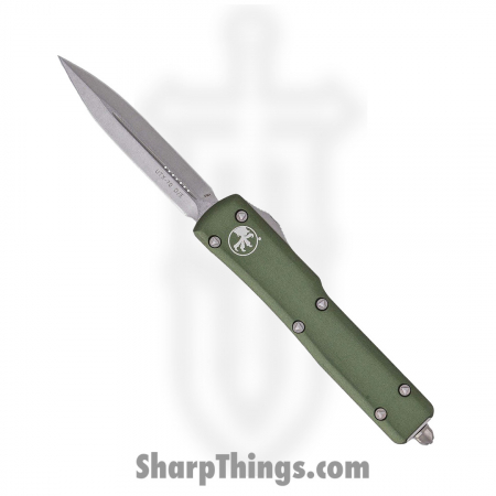 Microtech – 147-10OD – UTX-70 Automatic OTF D/E Stonewash Knife – OD Green