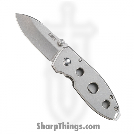 CRKT – CR2491 – Squid Holey Drop Point Framelock Folding Knife – Holey Stainless Steel and 8Cr14MoV