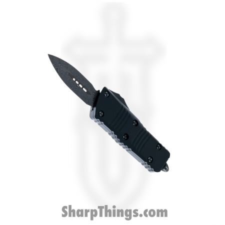 Microtech – 238-16S – Signature Series Troodon Mini D/E OTF Damascus Knife – Black