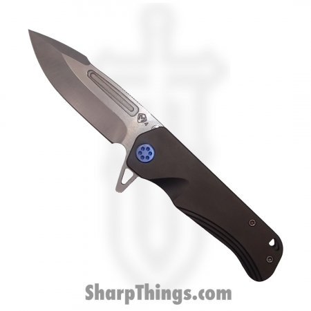 Medford Knife – MK2004TQ-30PV-T2C2-Q4 – Proxima Frame Lock Drop Point Flipper – Tumbled S45VN – Titanium – PVD Handles
