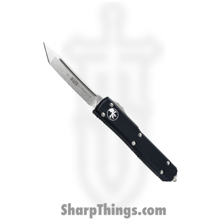 Microtech – 123-10 – Ultratech Tanto Stonewash OTF Knife – Black