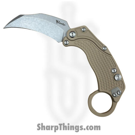Reate Knives – EXOKSWTN – EXO-K – Gravity Karambit 2pc Set – Folding Knife – Stonewash N690 – Tan