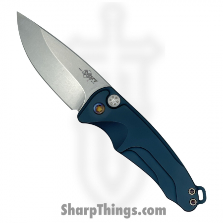Medford Knife – MKA394TQ-44AU-TFC2-Q4 – Smooth Criminal Auto Folder – Tumbled S45VN Drop Point – Blue – Flamed Hw