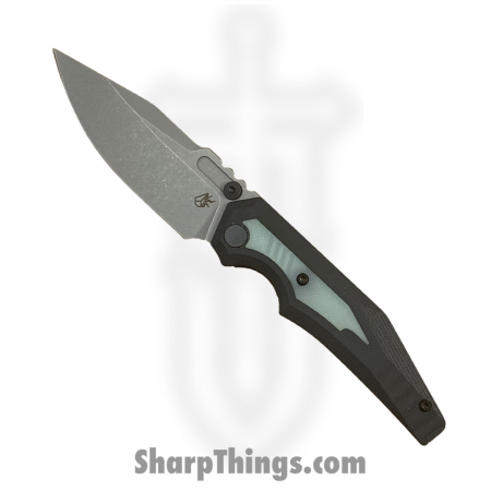 Arcane Design – ADPr35swbg10 – Preytheon – Folding Knife – S35VN Stonewash Clip Point – G10 with Insert – Black Jade