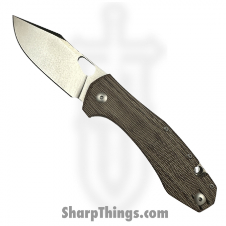 GiantMouse – GRAND-NAT-MICARTA – Ace Grand Linerlock Folding Knife – Elmax Micarta – Brown