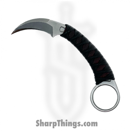 Bastinelli Creations Creations – PIKASW – Pika Stonewashed – N690 – Fixed Blade Knife – Black w Red Custom Cobra Wrap