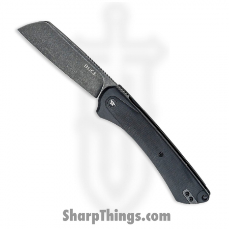 BUCK – BU263BKS1 – HiLine XL Linerlock Black – Folding Knife – D2 Black Stonewash Cleaver – Black Anodized Aluminum Micarta Inlay – Black