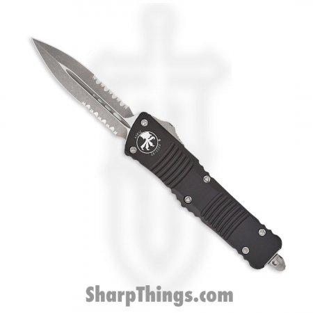Microtech – 142-11AP – Combat Troodon  – OTF Auto –  Apocalyptic D/E Partially Serrated – 6061-T6  – Black