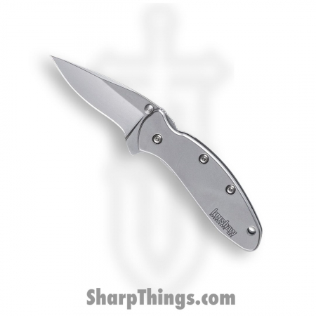 Kershaw – 1600 – Chive – Folding Knife – 420HC Bead-blasted Drop Point – 410 Stainless Steel – Silver
