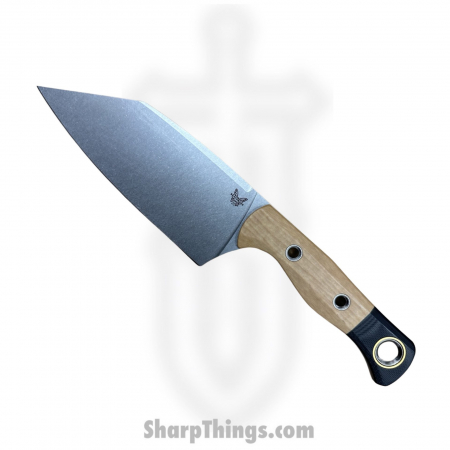 Benchmade – 4010-02 – Station Knife – Fixed Blade Knife – CPM-154 Stonewash Clip Point – Richlite – Tan, Black