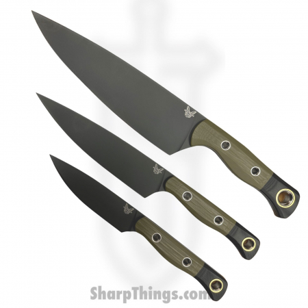Benchmade – 4000BK-01 – 3 Piece Set – Fixed Blade Knife – CPM-154 DLC Drop Point – G10 – OD Green, Black