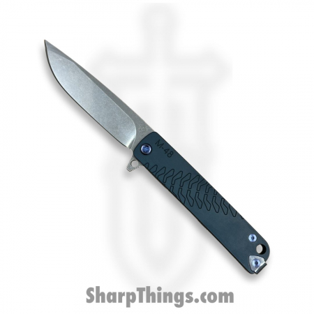 Medford Knife and Tool – MK2124TQ-44TM-T2C2-Q4 – M-48 – Folding Knife – S45VN  Tumbled Drop Point – Aluminum – Blue