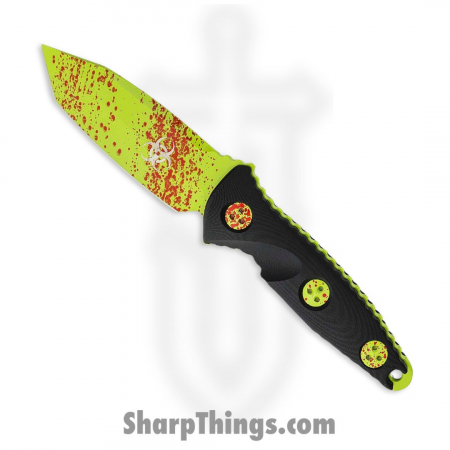 Microtech – 114M-1Z – Socom Alpha Mini – Fixed Blade Knife – Zombie Green Tanto – G 10 – Black Green