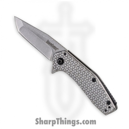 Kershaw – 1324 – Cathode – Folding Knife – 4Cr14 Stonewash American Tanto – Stainless Steel – Silver
