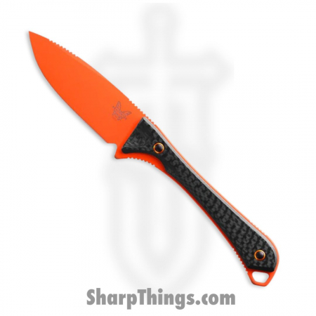 Benchmade – 15201OR – Altitude – Fixed Blade Knife – CPM S90V Coated Drop Point – Carbon Fiber – Black Orange