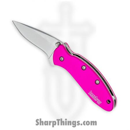 Kershaw – 1600PINK – Chive – Folding Knife – 420HC Bead Blasted Drop Point – 6061 T6 Aluminum  – Pink