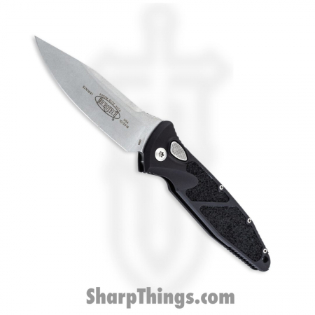 Microtech – 160A-10 – Socom Elite – Folding Knife – Stonewash Drop Point – Aluminum with Inserts – Black