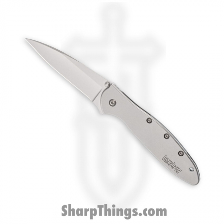 Kershaw – 1660 – Leek – Folding Knife – 14C28N Bead Blasted Drop Point – 410 Stainless Steel – Gray