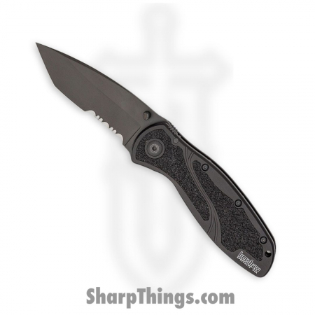 Kershaw – 1670TBLKST – Blur – Folding Knife – 14C28N Cerakote American Tanto – 6061 T6 Aluminum  – Black
