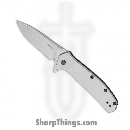 Kershaw – 2044 – Outcome – Folding Knife – 8Cr13MoV Stonewash Clip Point – Stainless Steel – Silver